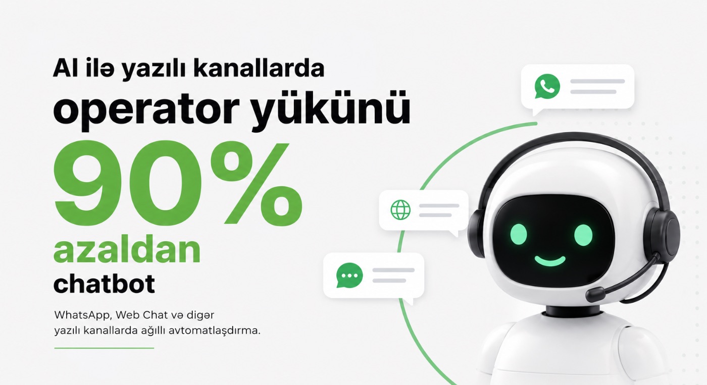 AI ilə yazılı kanallarda operator yükünü 90% azaldan chatbot