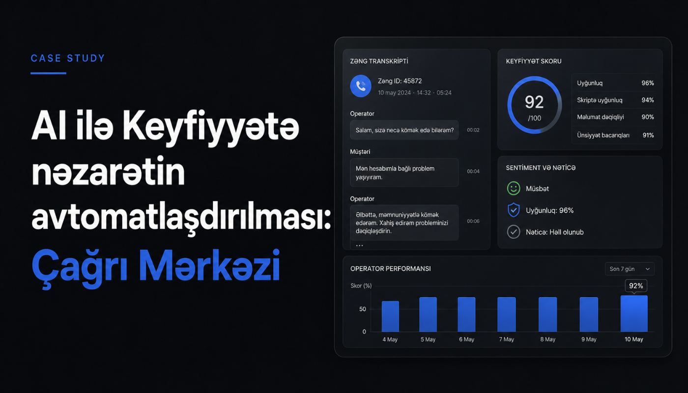 AI ilə Keyfiyyətə nəzarətin avtomatlaşdırılması: Çağrı Mərkəzi